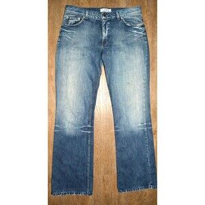 Armani Exchange Women’s J24 Low Rise Boot Cut Jeans Blue Distressed Denim Sz 10R